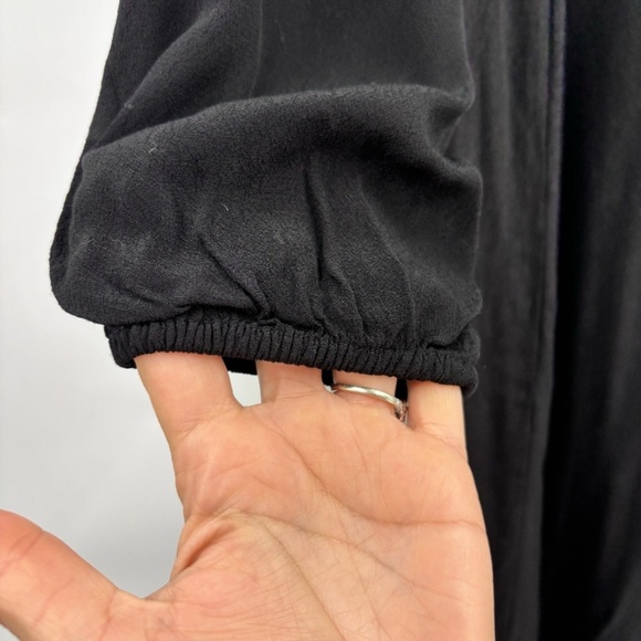 Wilfred Long Sleeve Button Down Midi Dress Black Size Large - Picture 9 of 10